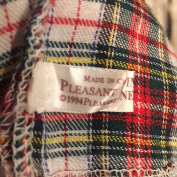 Pleasant Co 1994 Mollys Plaid jumper and blouse with red & green ribbons - Picture 2 of 3